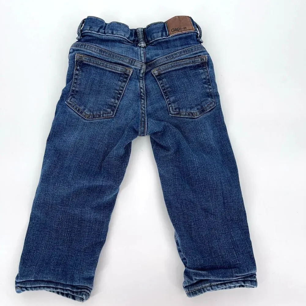 Baby Gap Jersey Lined Girlfriend Jeans 6-12 Months Medium Wash Adjustable